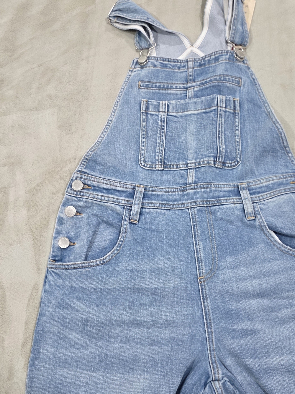 Alice + Olivia Medium Wash Denim Overalls